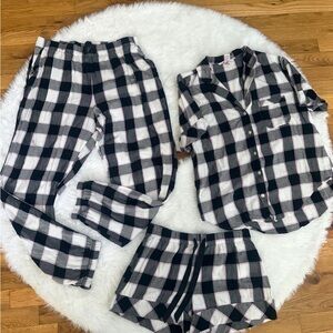 Victoria's Secret Black and White Plaid Pajama Set